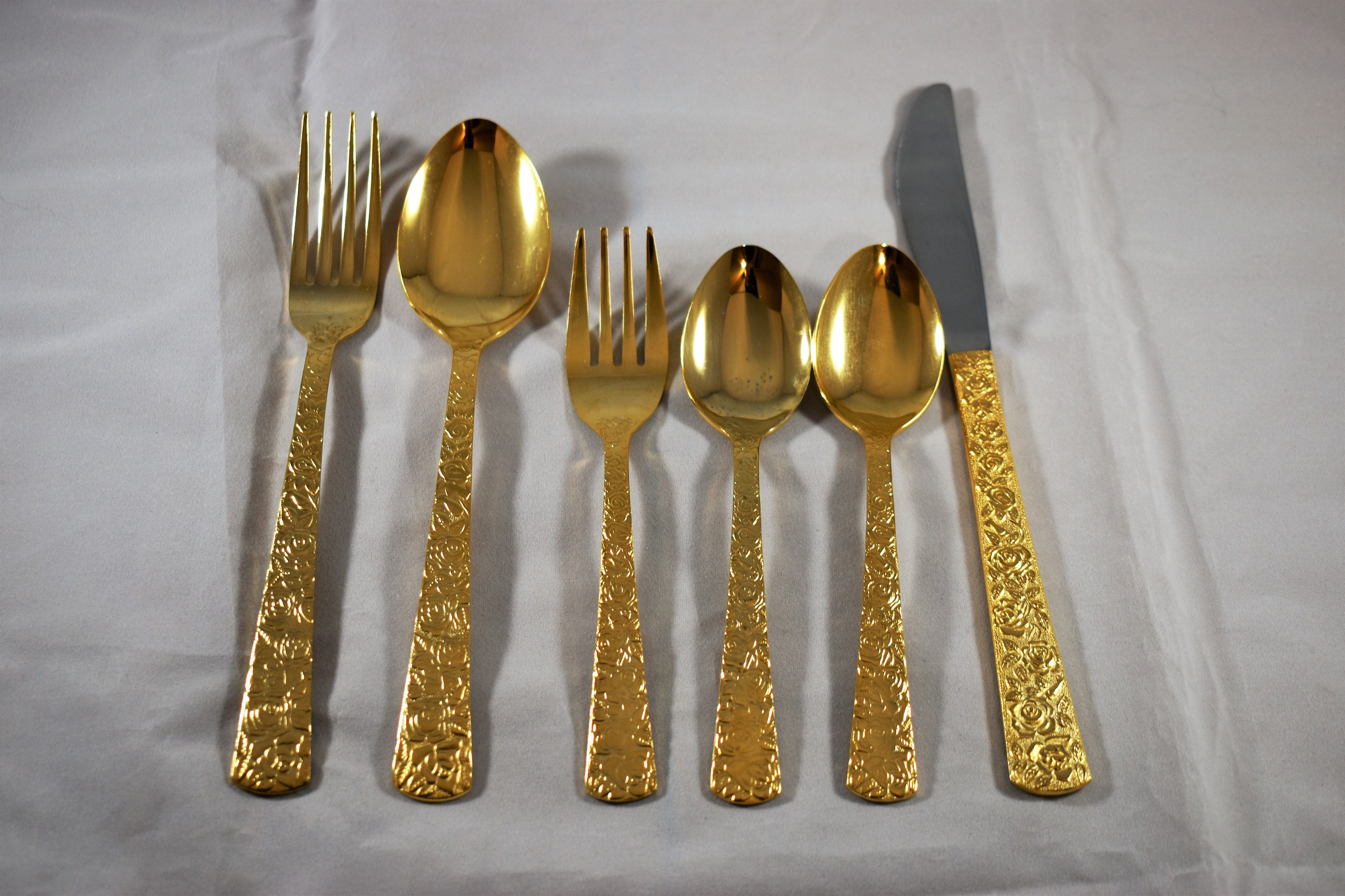 Vintage gold deals plated flatware