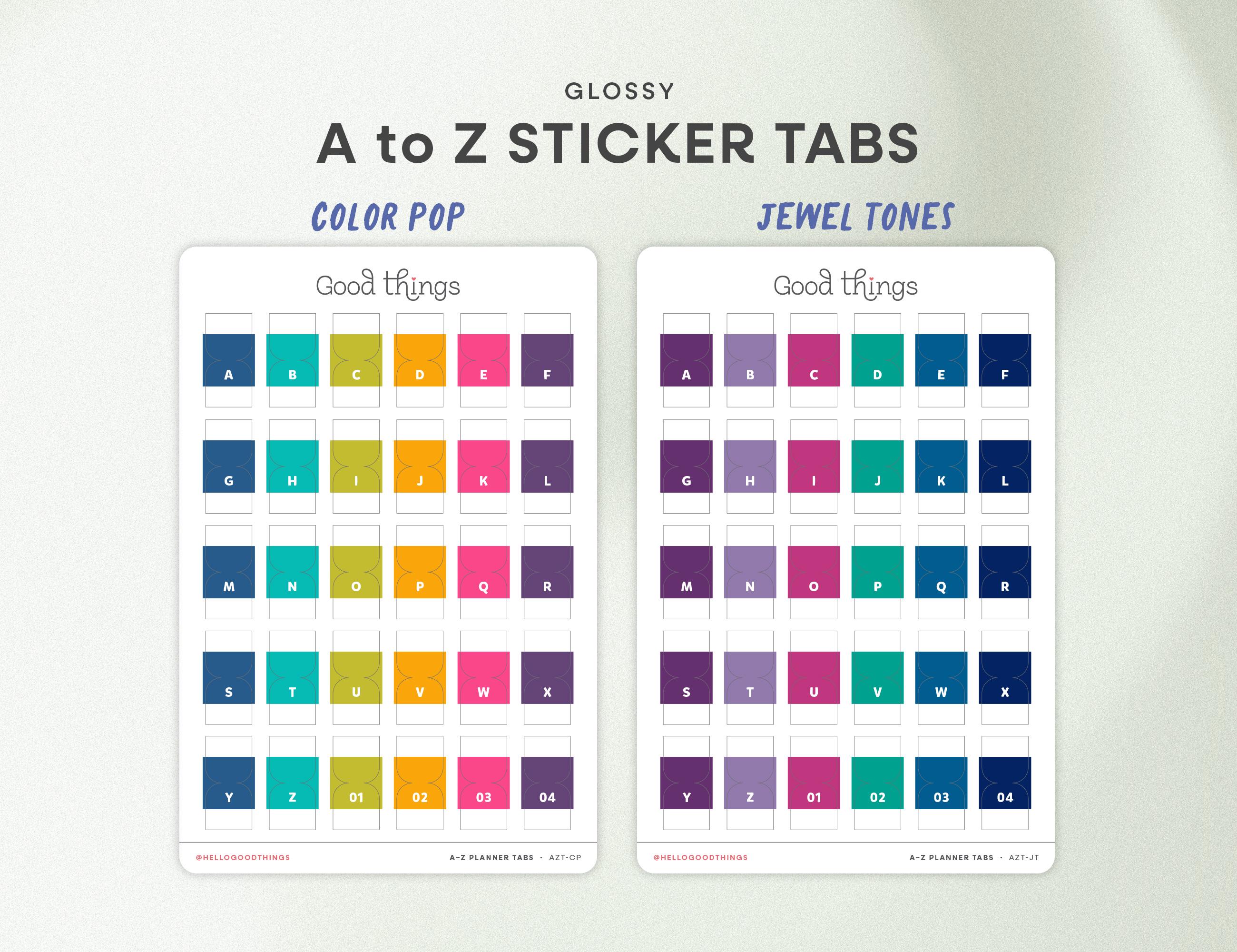 Sticker Deviders A to Z Tab Stickers | Alphabet Page Dividers for Planners, Bullet ...