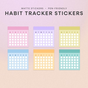 Habit Tracker Stickers | Planner Stickers for Daily & Monthly Habit Tracking, Goal Setting for Planner, Bullet Journal | 6 Month Tracker