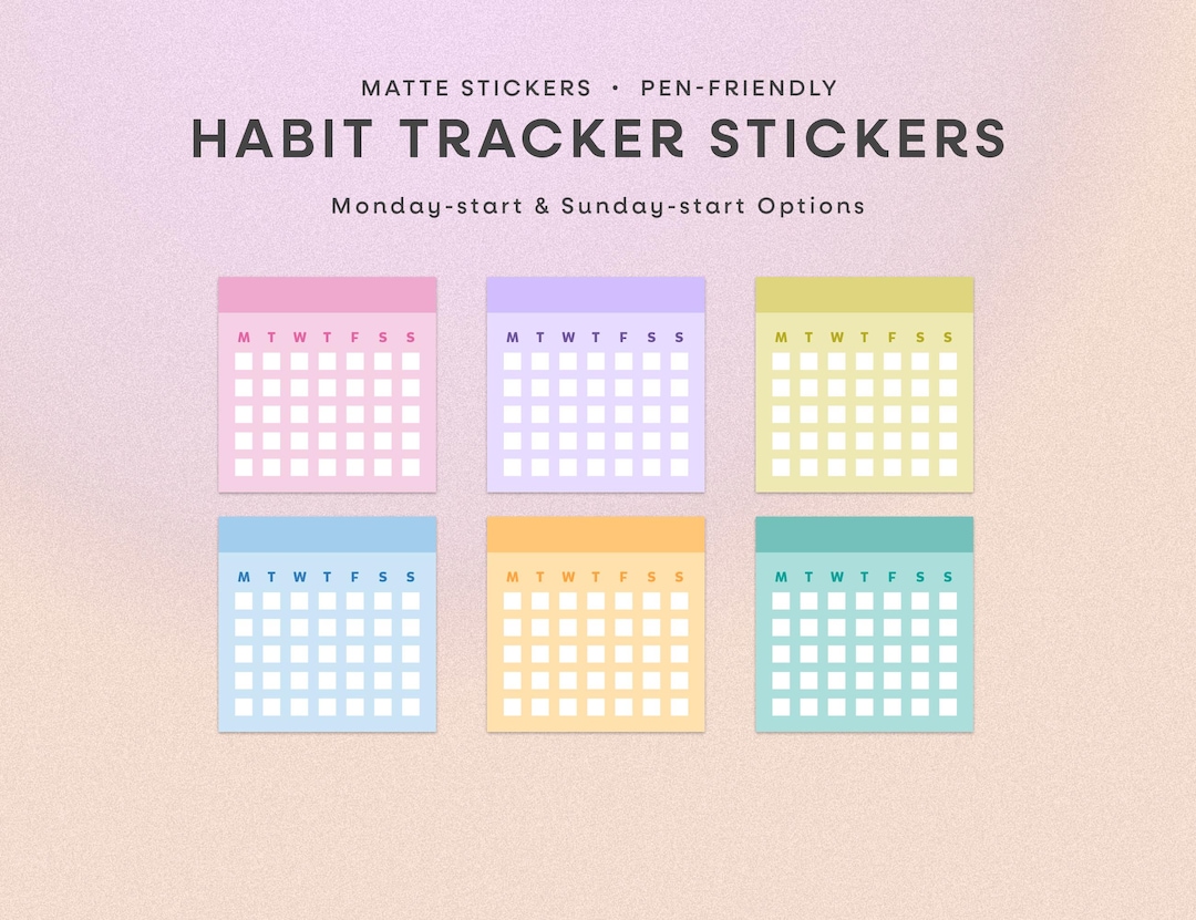 Habit Tracker Stickers | Planner Stickers for Daily & Monthly Habit ...