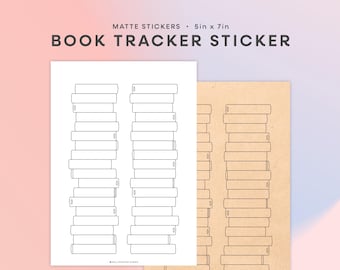 Book Tracker Sticker | Reading Log Sticker | 5x7 Large Sticker, Reading Tracker, Book Log, Book Stack Sticker for Journals & Planners