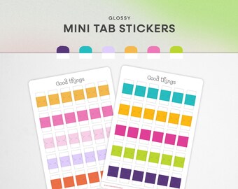 Page Tab Stickers | Mini Page Dividers for Planners, Bullet Journals, Calendars, Colorful Sticker Planner Tabs for Binders and Organizing