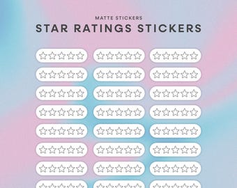 Star Ratings Stickers | 5-Star Review Trackers for Journals, Books, and Movies, Color-in Stickers for Book Reviews, Movie Reviews, and More