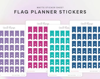 Adesivi per calendario e agenda / Adesivi colorati per agenda, diari, calendari e bullet journal / Adesivi con bandierine per date importanti