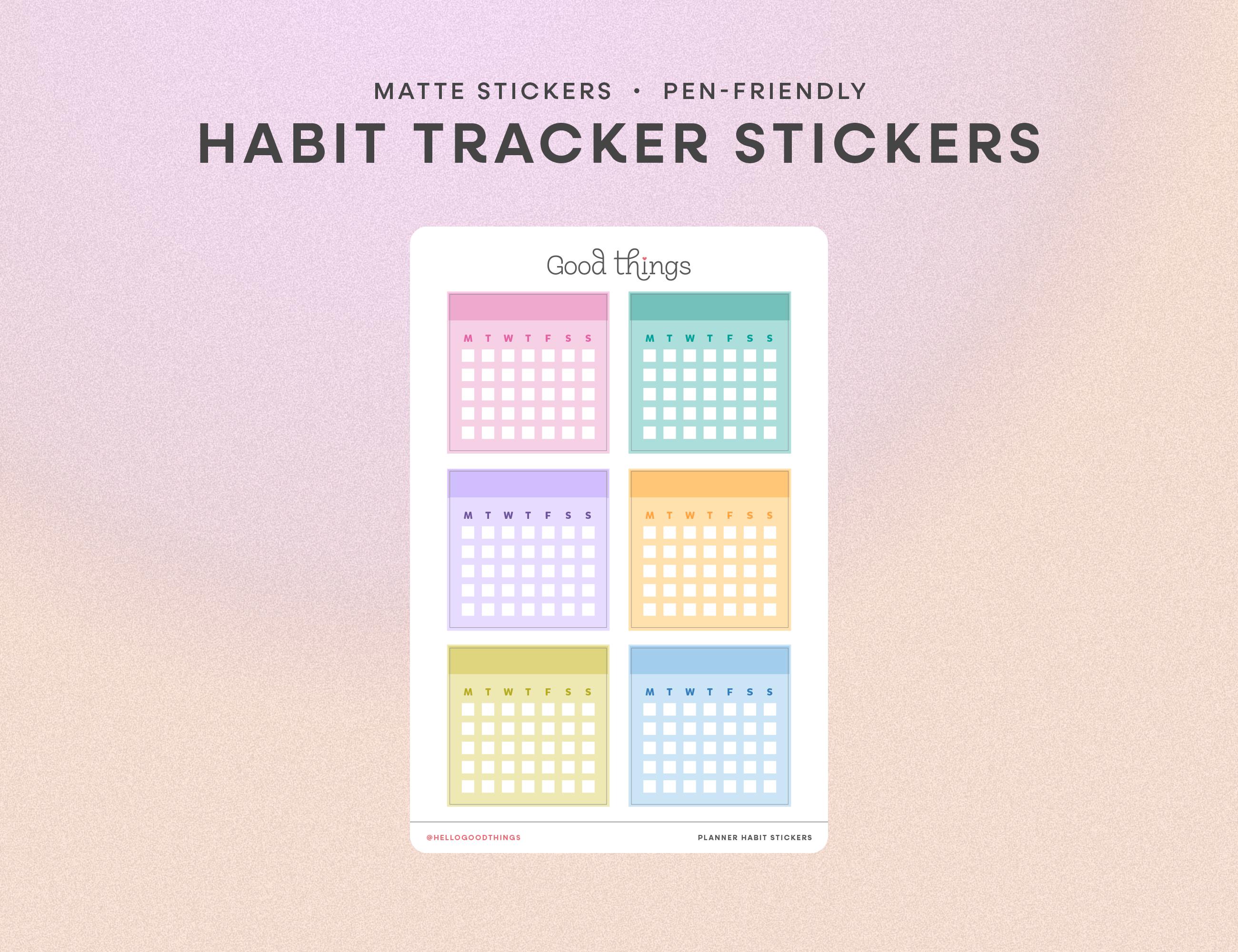 Habit Tracker Stickers | Planner Stickers for Daily & Monthly Habit ...