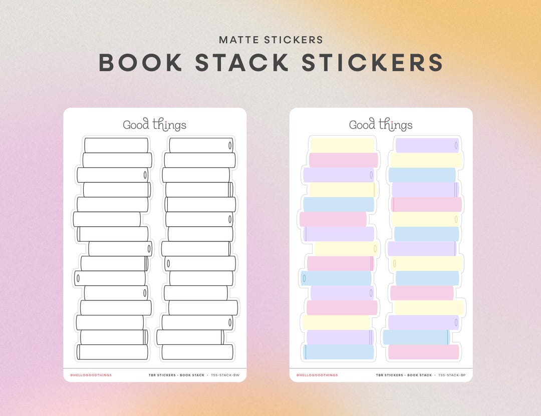 Book Stack Stickers | Reading Bookshelf, TBR Books, Large Books, Book ...