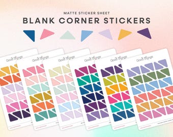 Corner Stickers | Corner Sticker, Colorful Planner Sticker Sheet | Functional Sticker for Planners, Journals, Calendar, and Bullet Journals