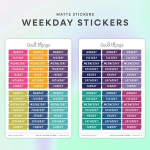 Washi Tape Weekday Stickers: Colorful Planner Stickers