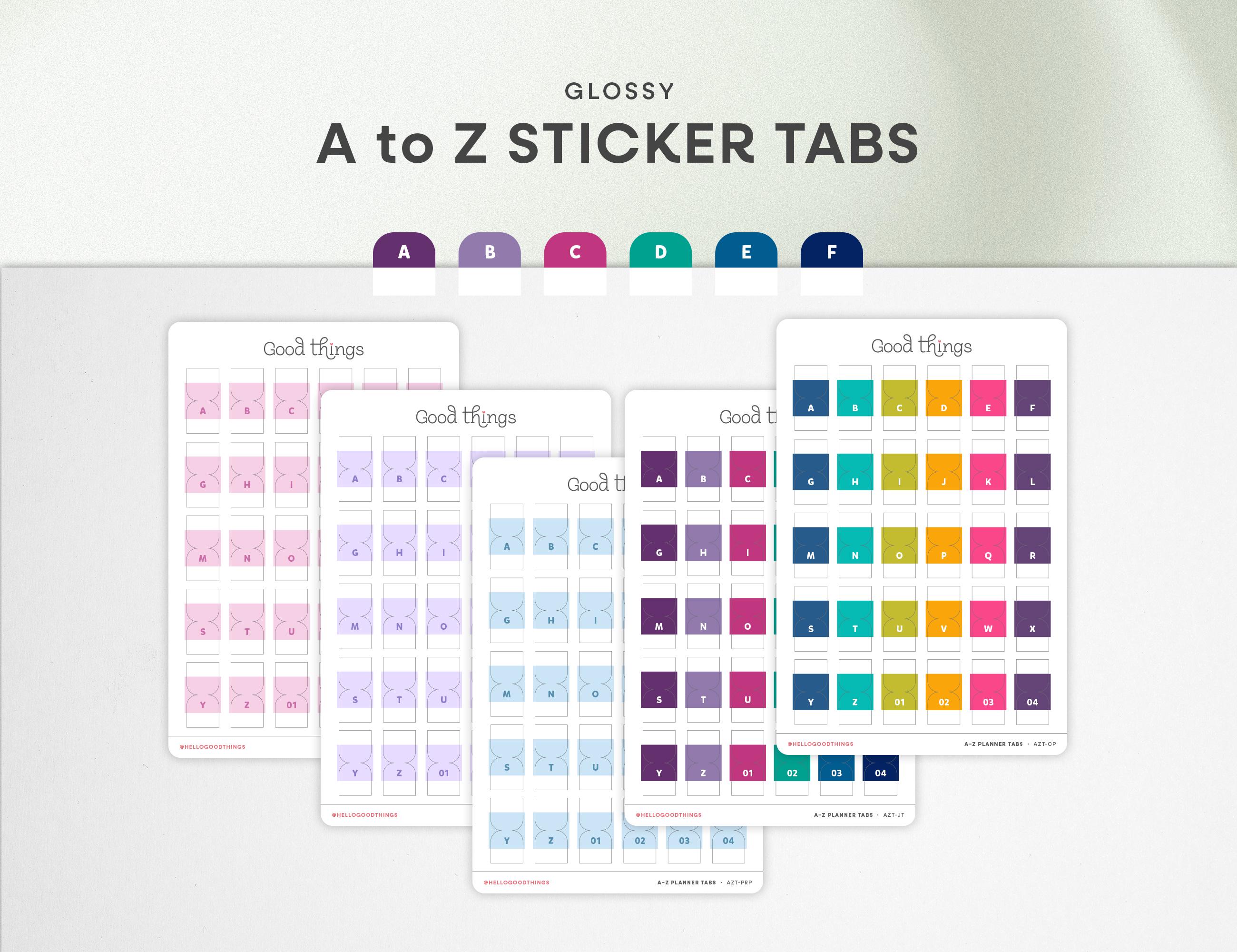A to Z Tab Stickers | Alphabet Page Dividers for Planners, Bullet ...