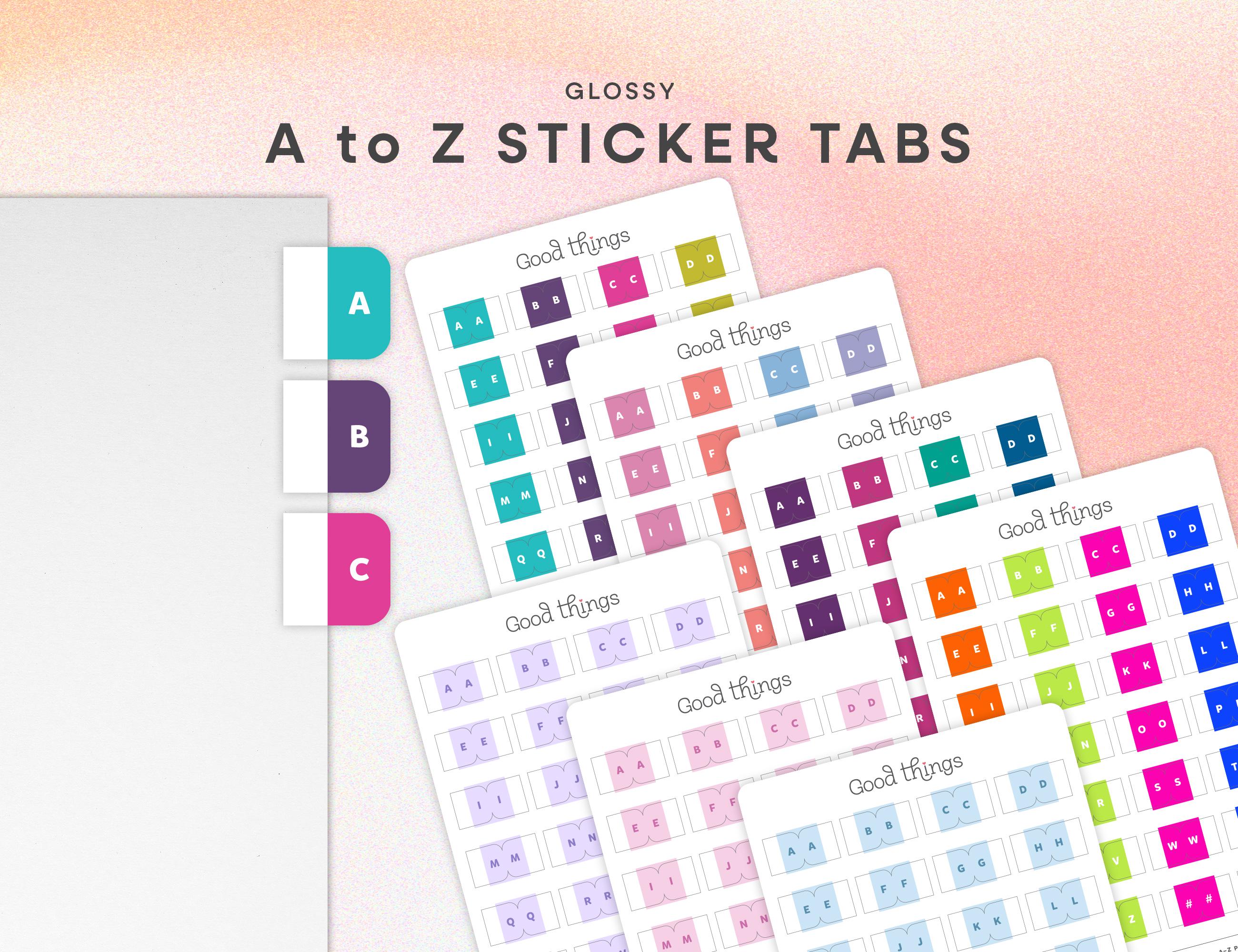 A to Z Tab Stickers | Stacking Alphabet Page Dividers for Planners ...