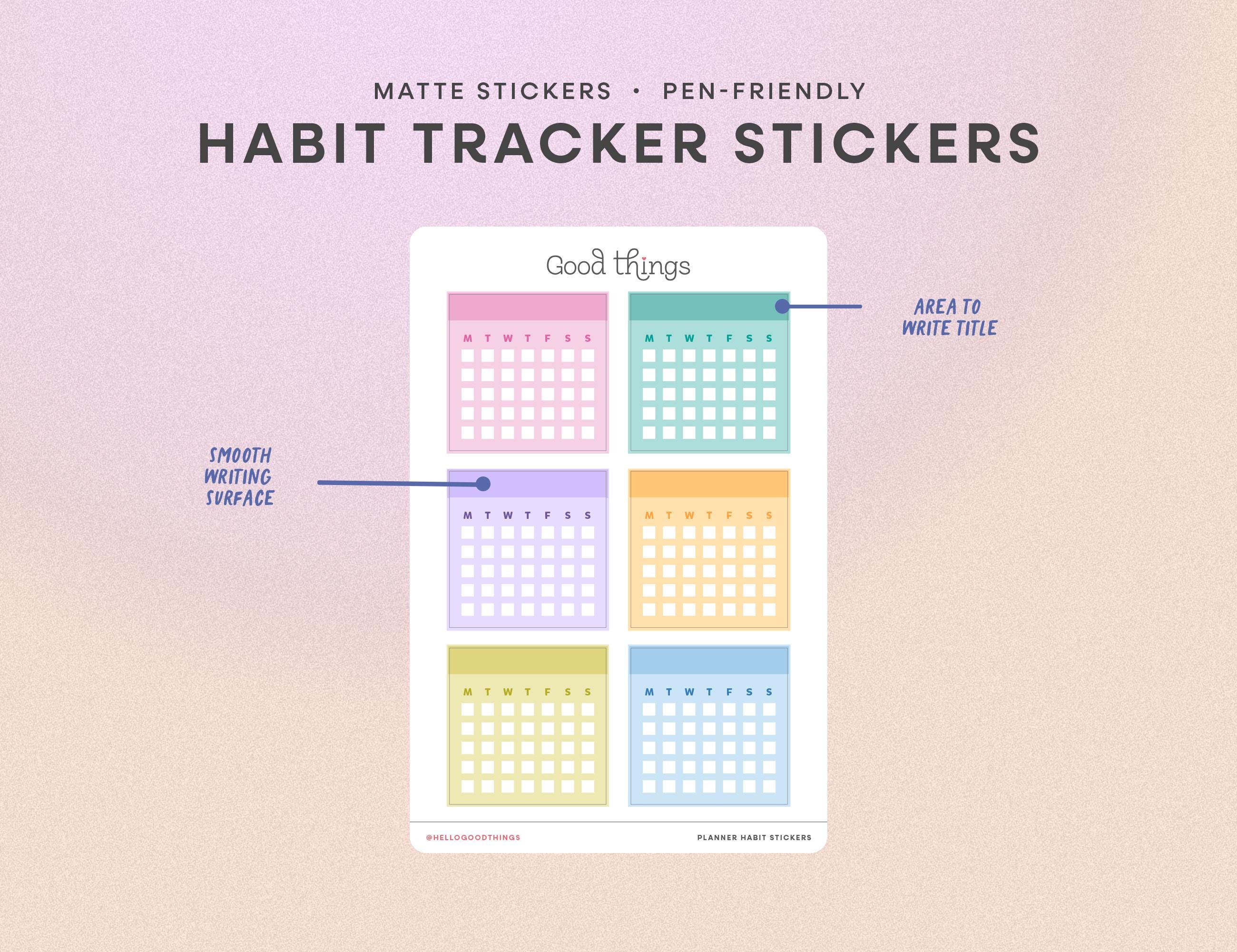 Habit Tracker Stickers | Planner Stickers for Daily & Monthly Habit ...