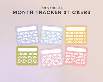 Pegatinas de seguimiento mensual/Pegatinas de planificador para seguimiento de hábitos diarios y mensuales, establecimiento de objetivos para planificador, Bullet Journal/Seguimiento de 6 meses