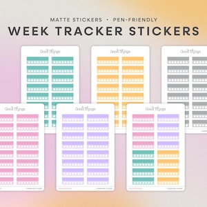 Weekly Habit Tracker Planner Stickers | Colorful Minimal Design for Bullet Journals, Planners, Calendars, Erin Condren, Hobonichi Planners