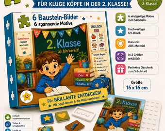 2. Klasse 7 Baustein-Bilder – 7 spannende Motive, Spielerisch bauen, entdecken & staunen! 16cm x 16cm
