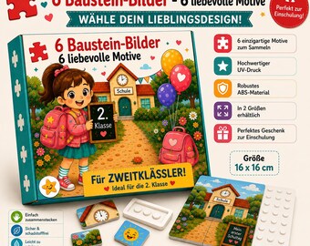 2. Klasse 6 Baustein-Bilder – 6 spannende Motive, Spielerisch bauen, entdecken & staunen! 16cm x 16cm