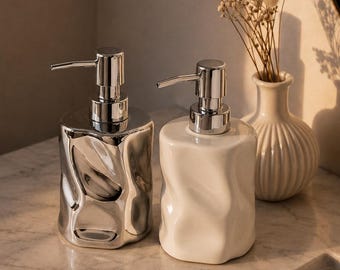 Luxury Hand Sanitizer Dispenser Bathroom Lotion Bottle Hotel Style Counter Decor