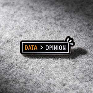 Data Driven Enamel Pin, Data Science Quote Hard Enamel Black Lapel Badge Brooch for Backpack, Programmer Gift for Tech Lovers & Analysts