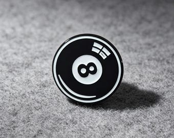 Minimalist Enamel Pin, Black White Round Lapel Pin, Modern Hard Enamel Badge, Jacket Backpack Accessory Gift for Designers Collectors