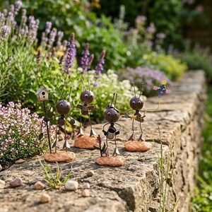 Metallmyra Trädgårdsprydnad Söt Järnmyra Skulptur Utomhus Trädgårdsdekor Gräsmatta Blomkruka Terrassdekoration Nyckfull Trädgårdskonst