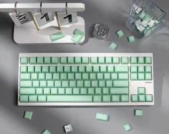 Set di tasti personalizzati con effetto gelatina, colore bianco traslucido, ideale per tastiera.