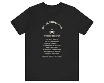 Maglietta della città ospitante del Retro Soccer Summer Tour '26, maglietta per i tifosi del Nord America