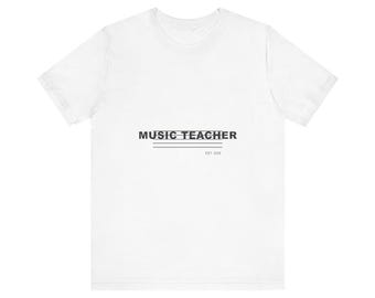 Maglietta retrò per insegnanti di musica, t-shirt con pentagramma tipografico, regalo per il ritorno a scuola