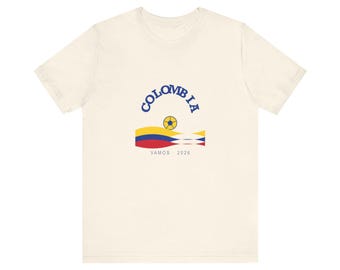 Retro Colombia Soccer Graphic Tee, Vamos 2026 Futbol Shirt