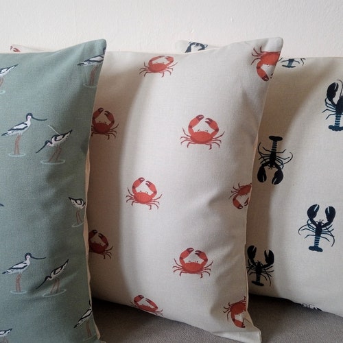 Sophie Allport 'lobster' Fabric Handmade Cushion Etsy UK