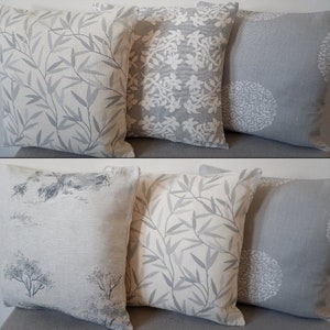 Cushions covers Handmade in Laura Ashley Steel Grey Fabrics Floral Geometrix Designs 16 X 16 Made in UK Etsy Ireland
