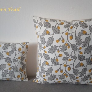 Cushions/Covers Handmade in Springtime March Hare Fabrics Ochre Woodland Animal Floral 16x16 10x10 Other Sizes Available Made in UK Acorn Trail Ochre