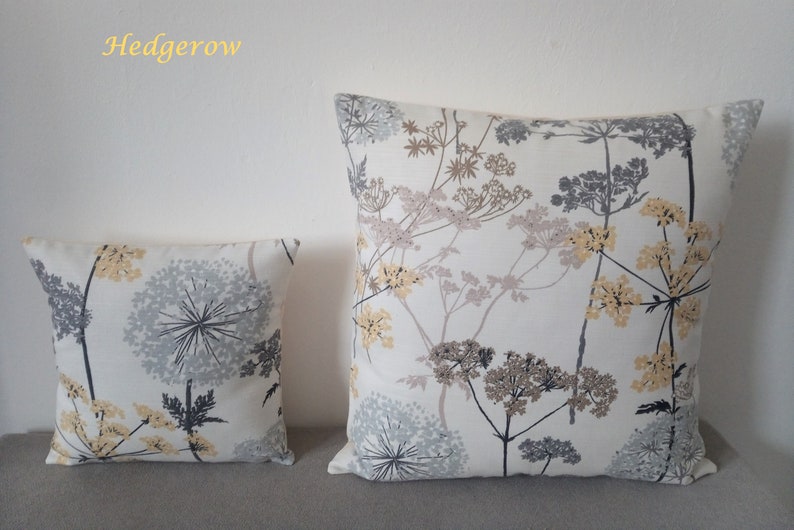 Cushions/Covers Handmade in Springtime March Hare Fabrics Ochre Woodland Animal Floral 16x16 10x10 Other Sizes Available Made in UK Ochre Hedgerow