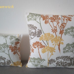 Cushions/Covers Handmade in Springtime March Hare Fabrics Ochre Woodland Animal Floral 16x16 10x10 Other Sizes Available Made in UK Dunwich