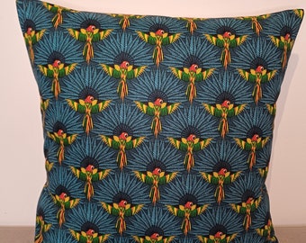 Cushion/Covers Handmade in Tropicana Ocean Fabric - Tropical Print - 16" - Made in UK