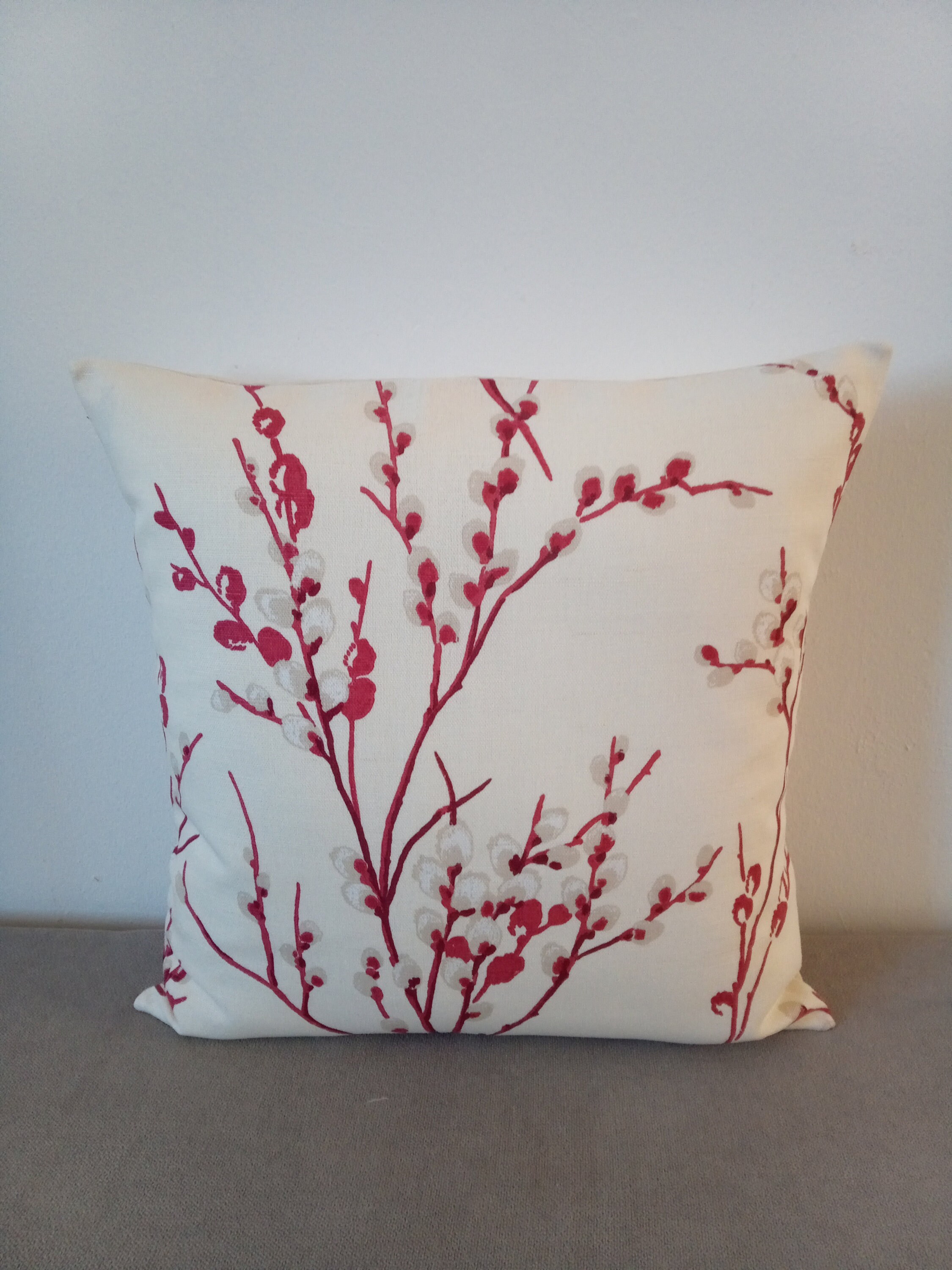 Cushions covers Handmade in Laura Ashley Cranberry Red Heather Fabrics Floral Stripe Prints 16x16 Made in UK Etsy UK