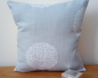 16" Cushion Cover Laura Ashley Willow Leaf Steel Willowbough Silver Grey Piped 