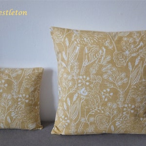 Cushions/Covers Handmade in Springtime March Hare Fabrics Ochre Woodland Animal Floral 16x16 10x10 Other Sizes Available Made in UK Westleton Ochre