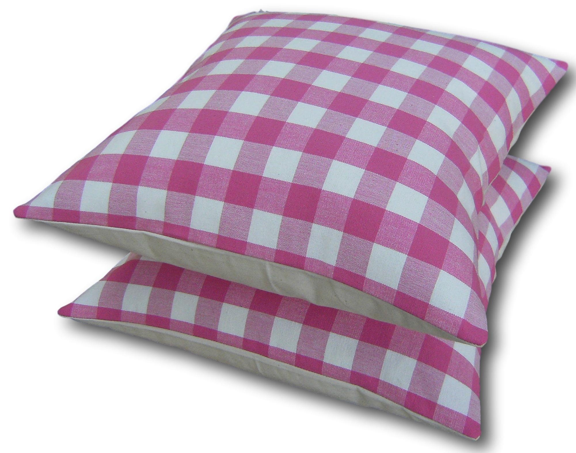Pink Gingham Cushion Covers handmade in top quality fabric Etsy