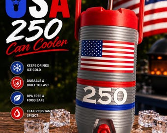 Patriotic Can Cooler STL | USA Themed Can Holder | 4th of July Drink Sleeve | American Flag Beverage Cooler | 3D Print File