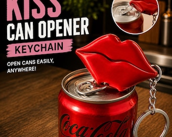 Kiss Can Opener Keychain STL | Cute Can Tab Opener | Coquette Keychain | Soda Can Opener Tool | 3D Print File STL 3MF
