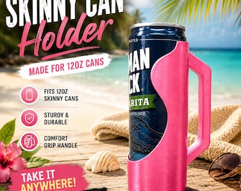 Skinny Can Holder STL File | 12oz Slim Can Cooler | 3D Printed Can Sleeve | Beverage Holder STL | Digital Download STL & 3MF