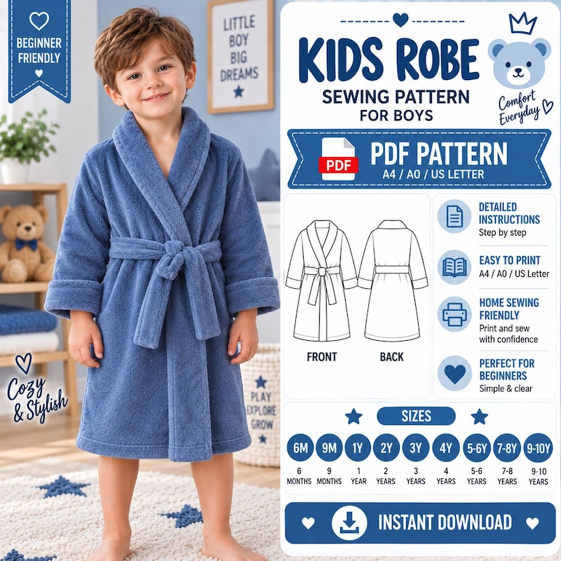 Spa Robe Sewing Pattern - Etsy