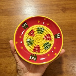 Handmade Ceramic Garlic Grinder Plate | Rustic Kitchen Tool, Ginger Grating Dish