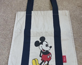 Borsa shopping vintage anni '90 Disney Topolino in tela ecologica, 30 x 33 cm