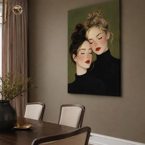 Porträttkonst - Sorelle in Quiete, konsttryck, canvas eller inramad bild 5