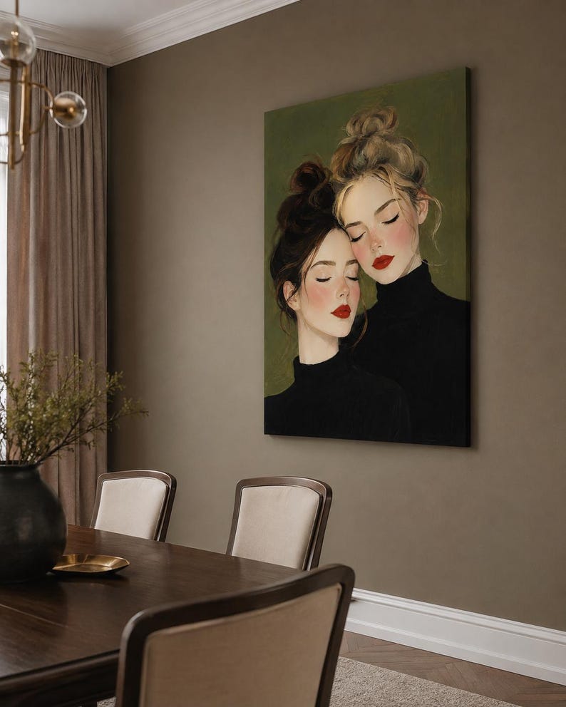 Porträttkonst - Sorelle in Quiete, konsttryck, canvas eller inramad bild 5