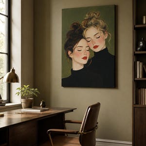 Porträttkonst - Sorelle in Quiete, konsttryck, canvas eller inramad bild 3
