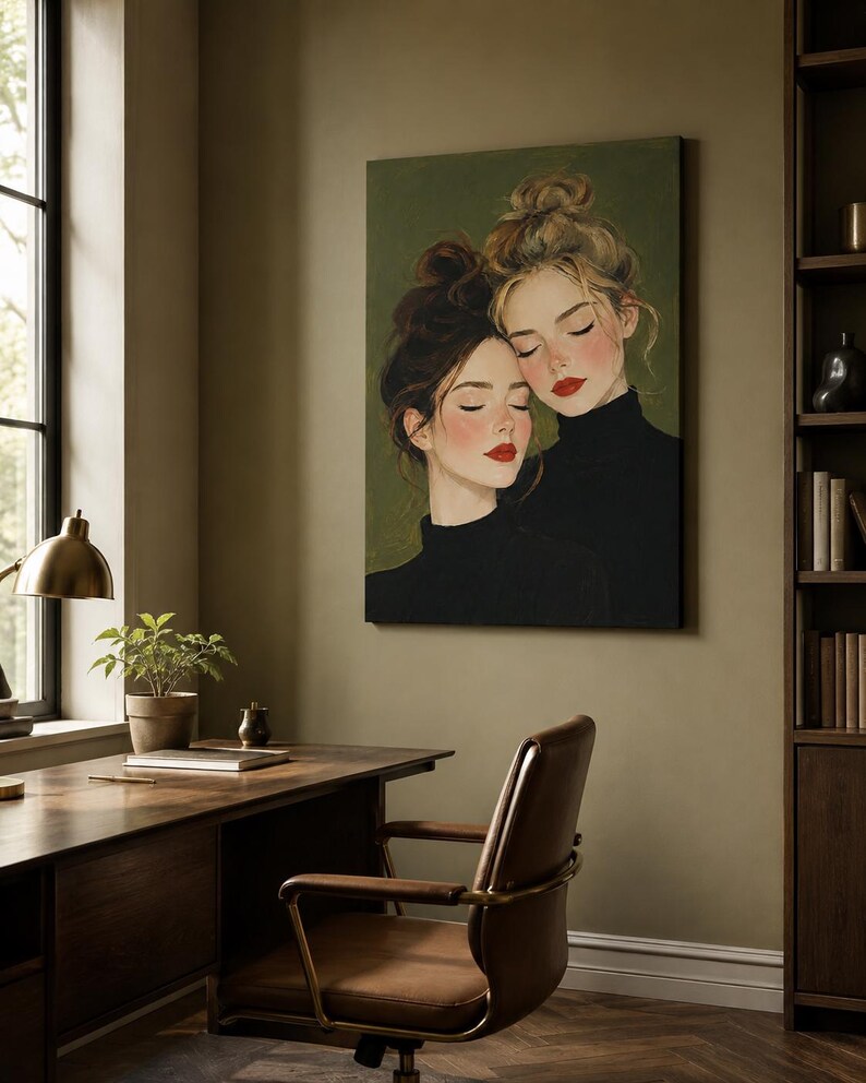 Porträttkonst - Sorelle in Quiete, konsttryck, canvas eller inramad bild 3