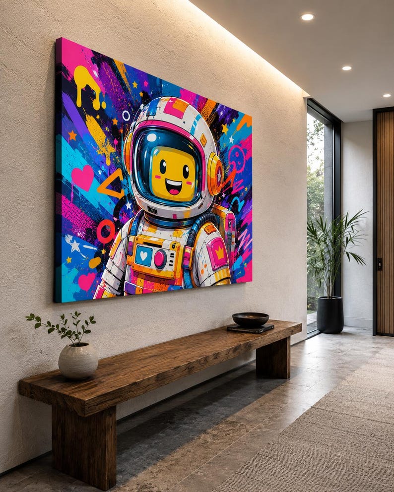 Konst till barnrum - Astronauta Pop, konsttryck, canvas eller inramad bild 3