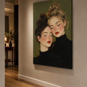 Porträttkonst - Sorelle in Quiete, konsttryck, canvas eller inramad bild 7