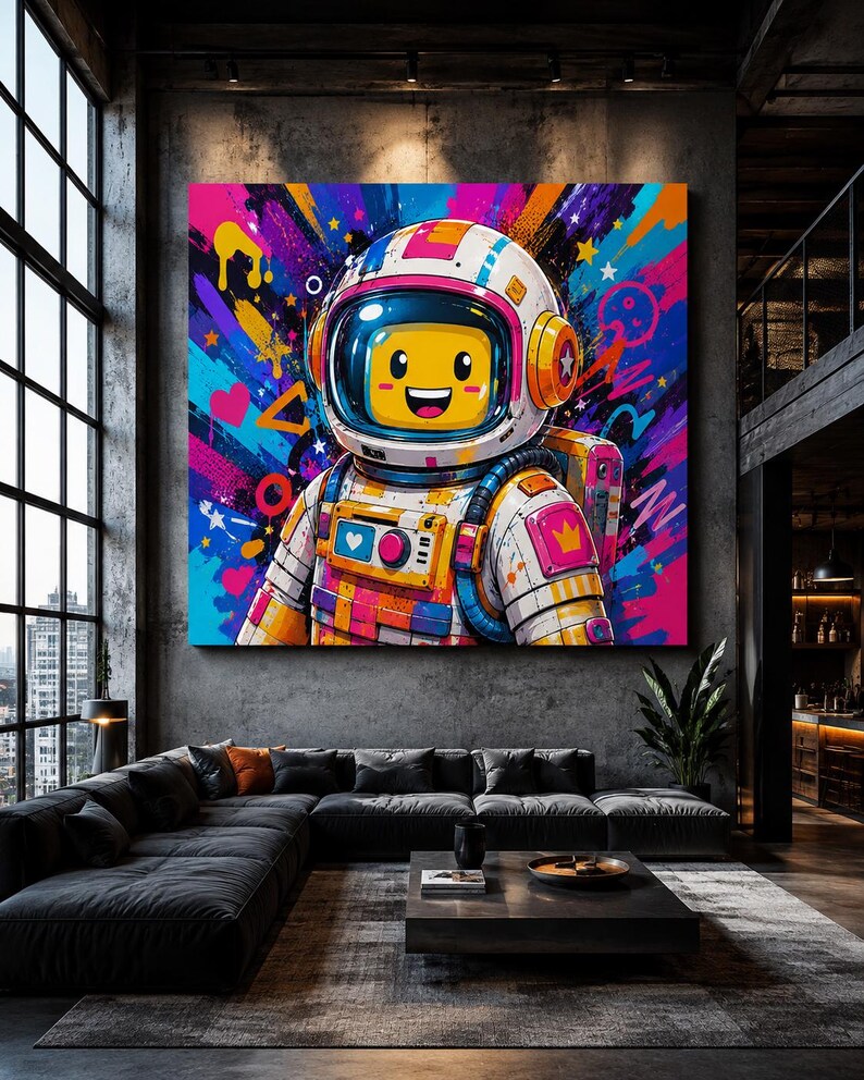 Konst till barnrum - Astronauta Pop, konsttryck, canvas eller inramad bild 6